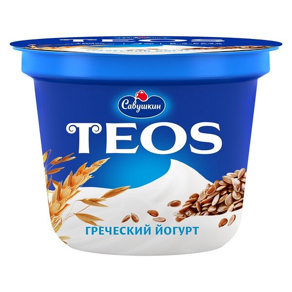 Йогурт греческий Teos Злаки-клетчатка льна 2%