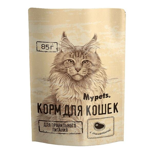 Влажный корм для кошек My Pets телятина пауч 85 г
