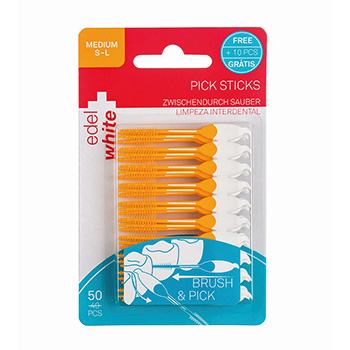 

Зубочистки edel+white e Pick sticks Medium размер S-l, 50 шт, Швейцария