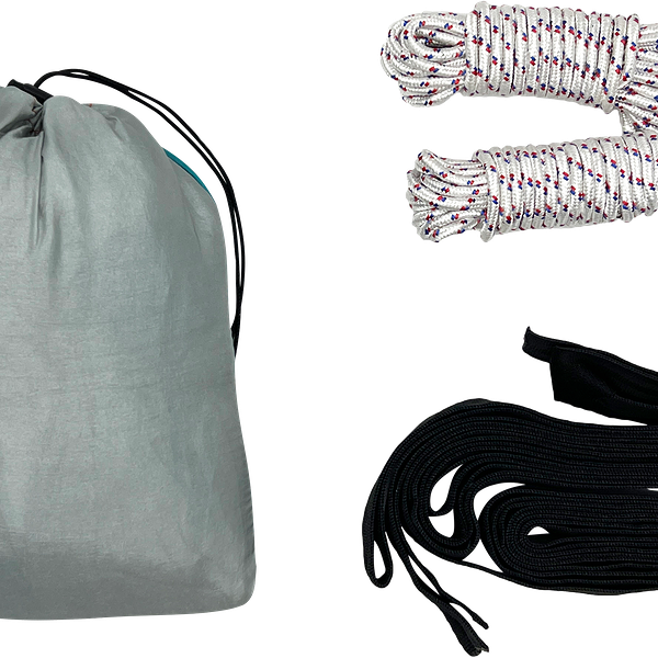 Гамак уличный Actiwell с карабинами, тросами, шнуром и сумкой