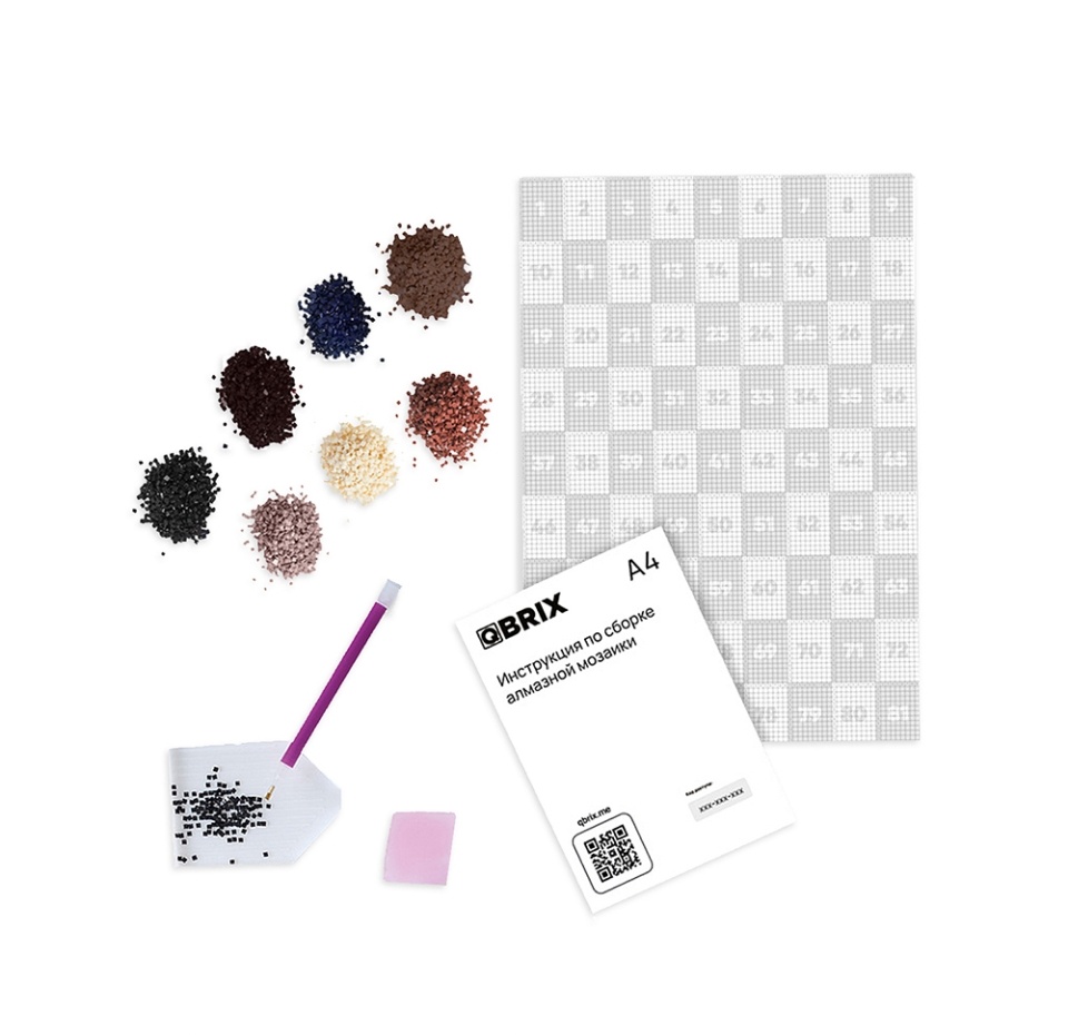 

Алмазная фото-мозаика Qbrix на подрамнике vintage A4