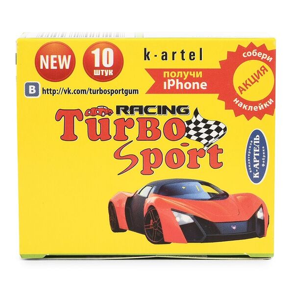 Жевательная резинка TURBO-S 4 г 10 шт. Россия