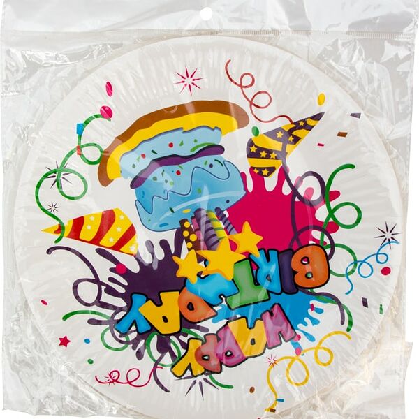 Тарелки бумажные Волшебная страна Happy Birthday 23см 6 шт.