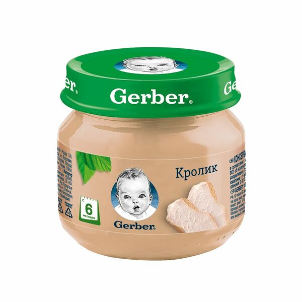 Пюре мясное Gerber из кролика с 6 месяцев 80г