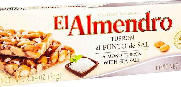Туррон El Almendro Хрустящий миндальный с морской солью 75г