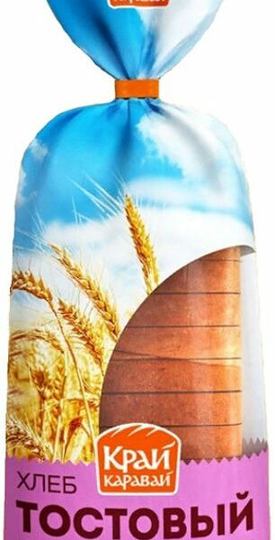 Хлеб Край Каравай тостовый нарезка высший сорт, 500г