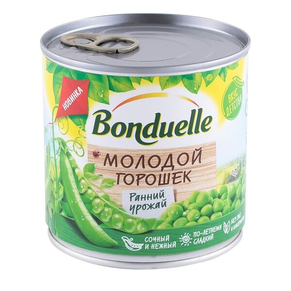 Горошек консервированный Bonduelle, молодой, 400 г