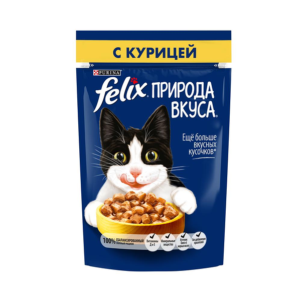 Корм влажный для кошек Felix Природа вкуса с курицей в соусе