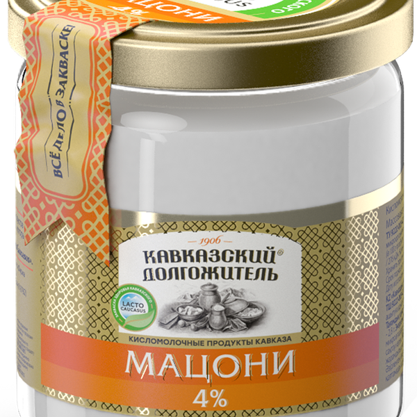 Мацони КАВКАЗСКИЙ ДОЛГОЖИТЕЛЬ 4%, без змж