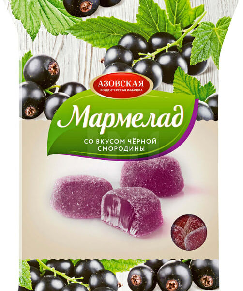 Мармелад АЗОВСКАЯ КФ Желейный со вкусом черной смородины