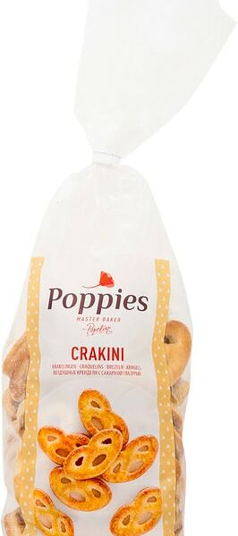 Печенье Poppies Crakini в форме кренделя 300 г