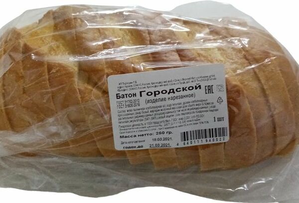 Батон Городской нарезка 250г