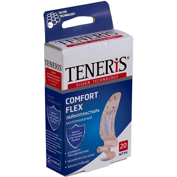 Лейкопластырь бактерицидный Teneris Comfort Flex 20 шт