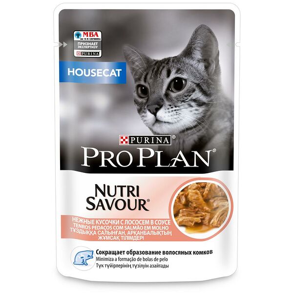 Корм для кошек Pro Plan Nutri Savour Housecat с лососем в соусе
