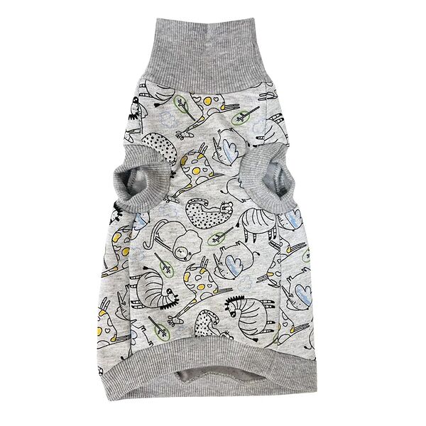 Водолазка утепленная для кошек Зоо L серый (унисекс)