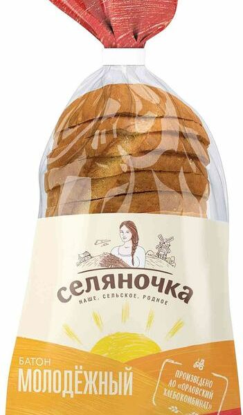Батон Селяночка молодежный нарезка 350г