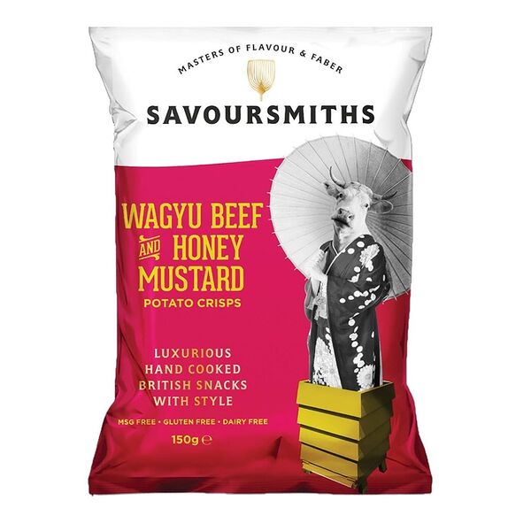 Чипсы картофельные со вкусом говядины вагю и медовой горчицы (без глютена), Savoursmiths 150 г, Великобритания