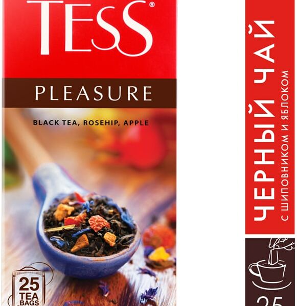 Чай черный Tess Pleasure с шиповником и яблоком 25*1.5г
