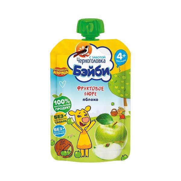 Детское питание Пюре Черноголовка Бэйби 85гр Яблоко с 4мес