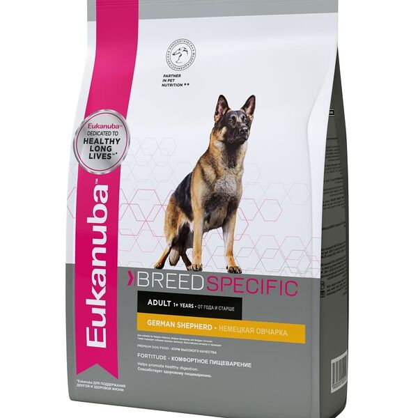 Eukanuba Dog Adult корм для собак породы немецкая овчарка Курица и индейка