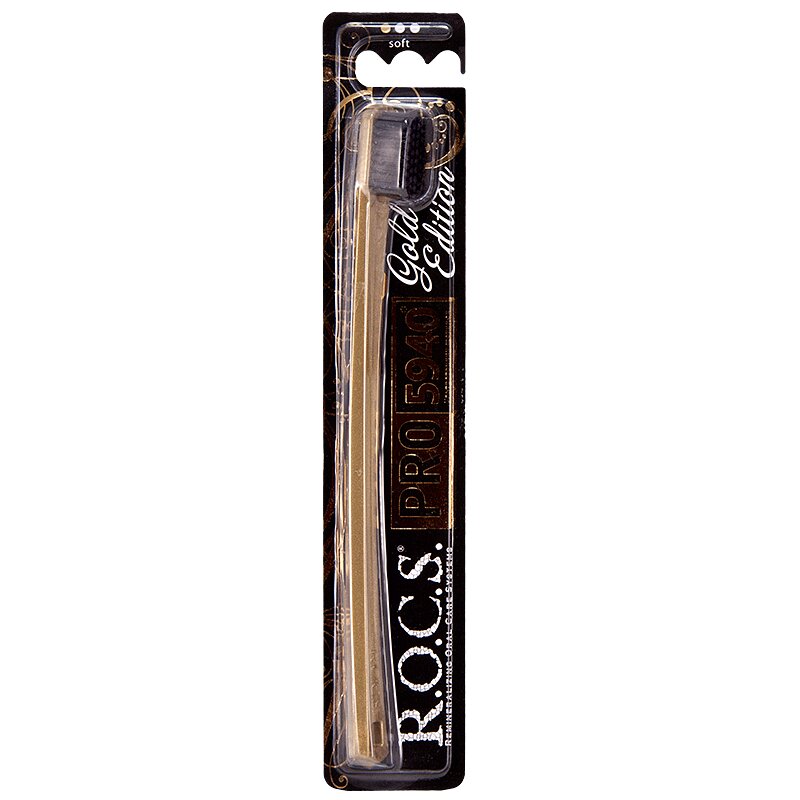 

Зубная щетка R.O.C.S. Pro Gold Edition мягкая, цвет в ассортименте