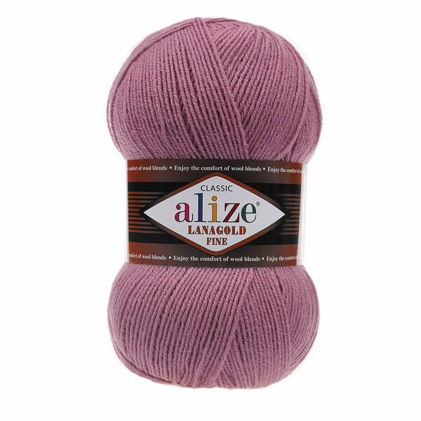 Пряжа ALIZE 'Lanagold fine' 100 гр. 390м (49%шерсть, 51% акрил)(28 сухая роза)