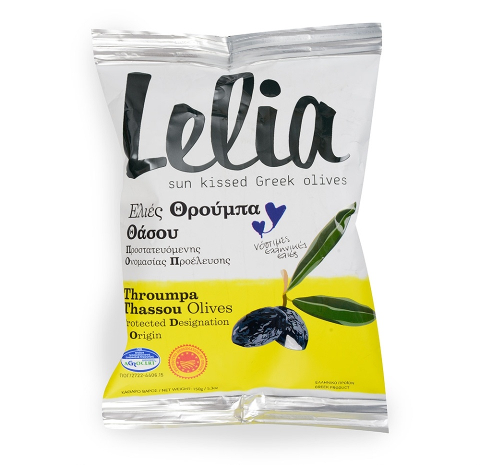 

Оливки Lelia с косточкой вяленые (Трубес) в оливковом масле черные, 150г