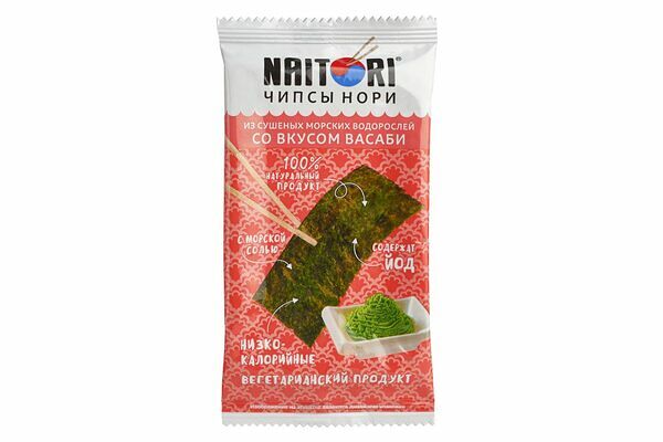 Чипсы Naitori нори из сушеных морских водорослей васаби