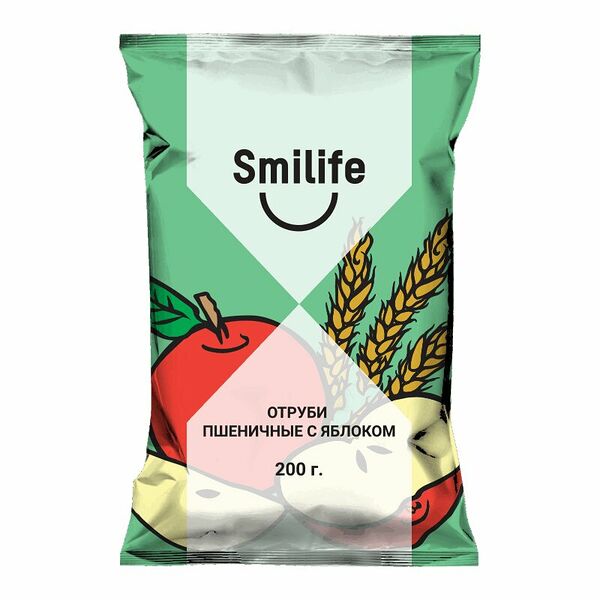 Отруби Smilefe 200 г пшеничные с яблоком