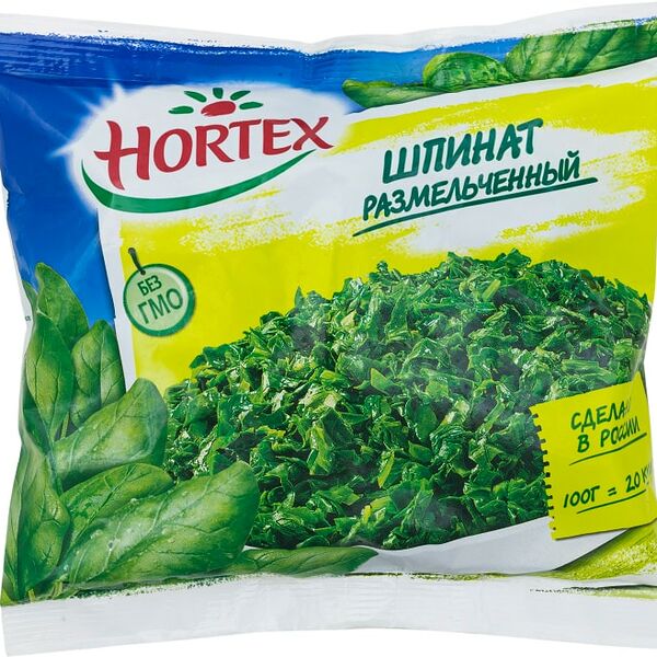 Шпинат Hortex размельченный быстрозамороженный 400г