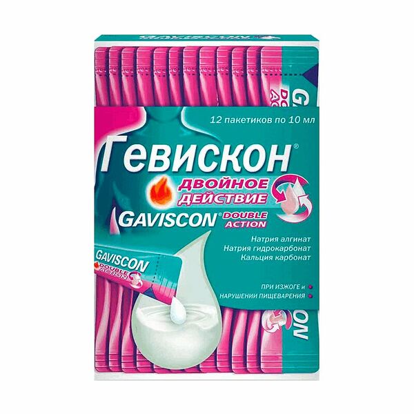 Гевискон Двойное действие суспензия Мята 10 мл 12 шт