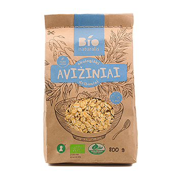 

Хлопья овсяные Bionaturalis Био 800г, Литва