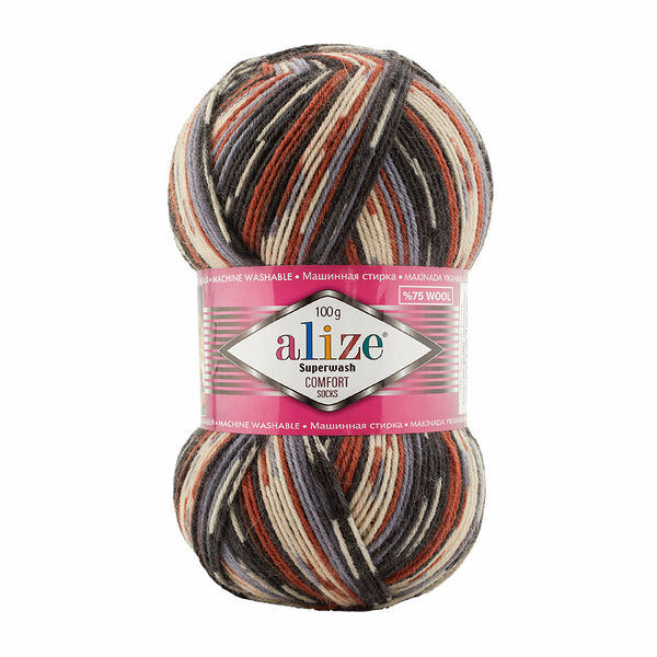 Пряжа ALIZE 'Superwash Comfort Socks' 100гр. 420м. (75% SW шерсть, 25% полиамид)(7840)