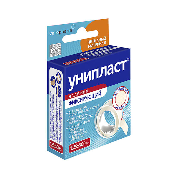 Лейкопластырь Унипласт нетканый материал 1.25 х 500 см