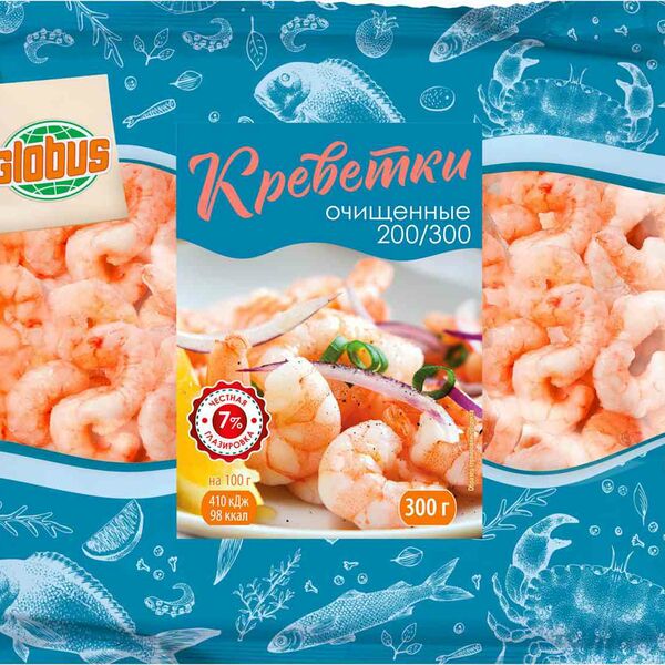 Креветки Глобус очищенные 200/300