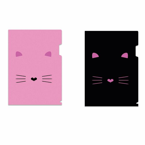 Папка уголок А4 №1School Kitty 2 шт/уп (1 роз., 1 черн)