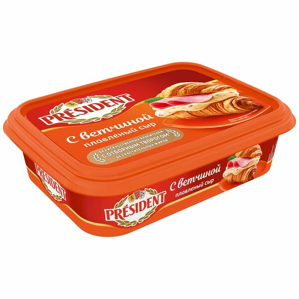 Сыр плавленый President с ветчиной 45%
