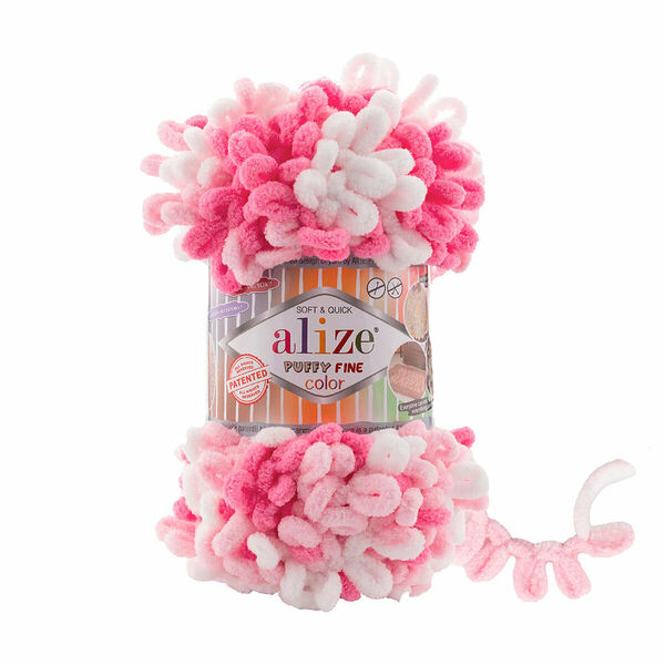 Пряжа Alize 'Puffy Fine Color' 100г. 14,5м. (100% микрополиэстер)(6383 секционный)