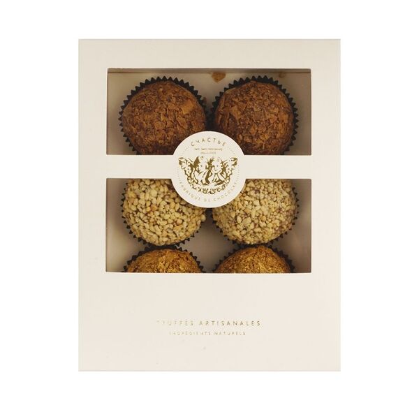 Набор Счастье Гранд трюфель шоколадный, ассорти, 6 шт.