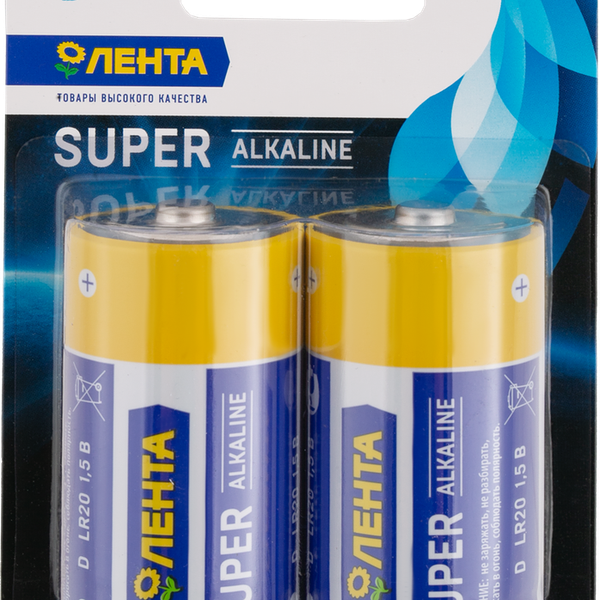 Элемент питания ЛЕНТА LR20 алкалиновый Арт. ALLR202, 2шт