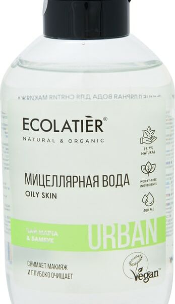 Мицеллярная вода Ecolatier для снятия макияжа Чай матча и Бамбук 400мл