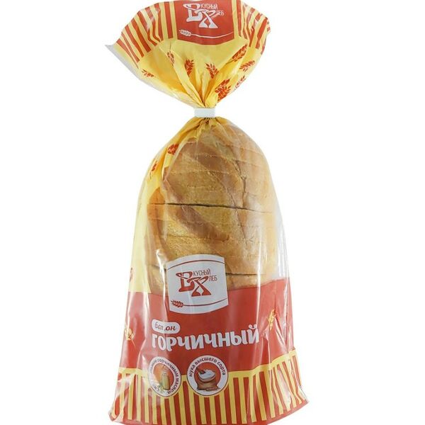 Батон горчичный Вкусный хлеб нарезка
