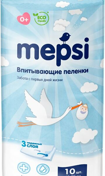 Пеленки Mepsi впитывающие детские 60*90 10шт