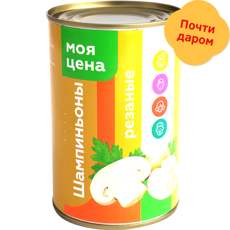 

Шампиньоны Моя цена консервированные резанные