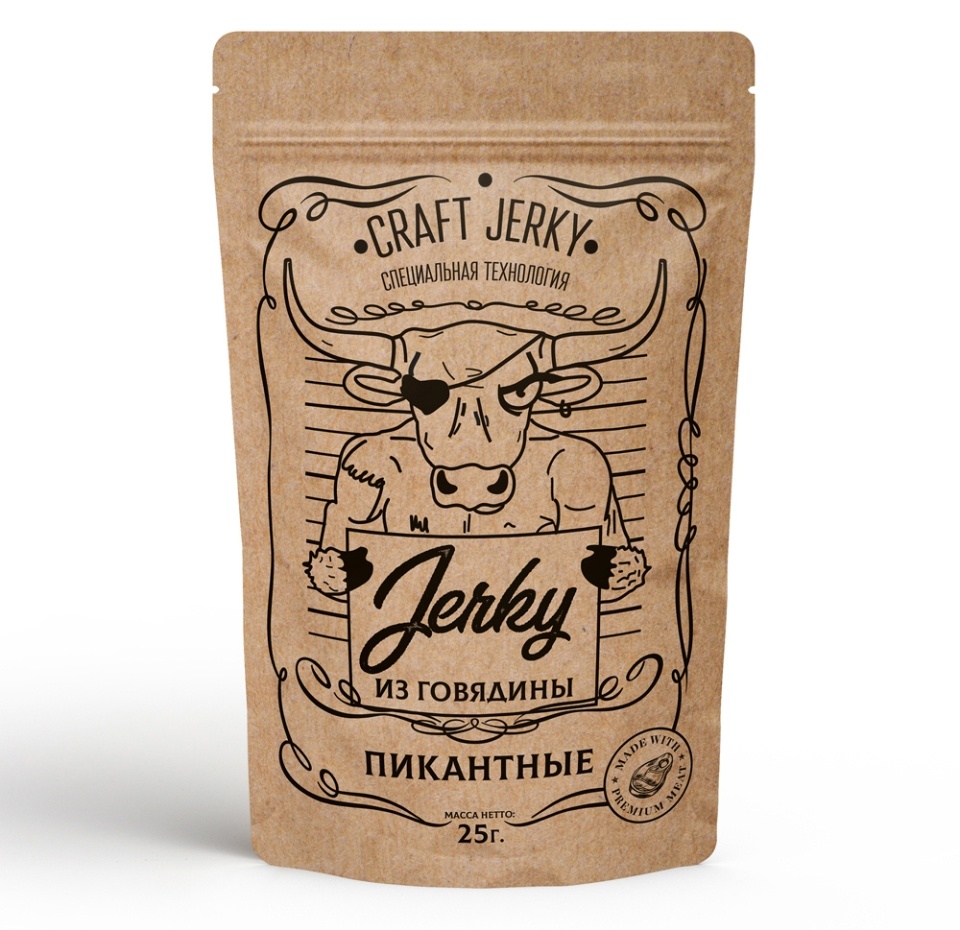 

Снеки мясные «Пикантные» из говядины, Craft Jerky, 25 г, Россия