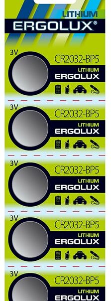 Батарейки Ergolux Lithium CR2032 5шт