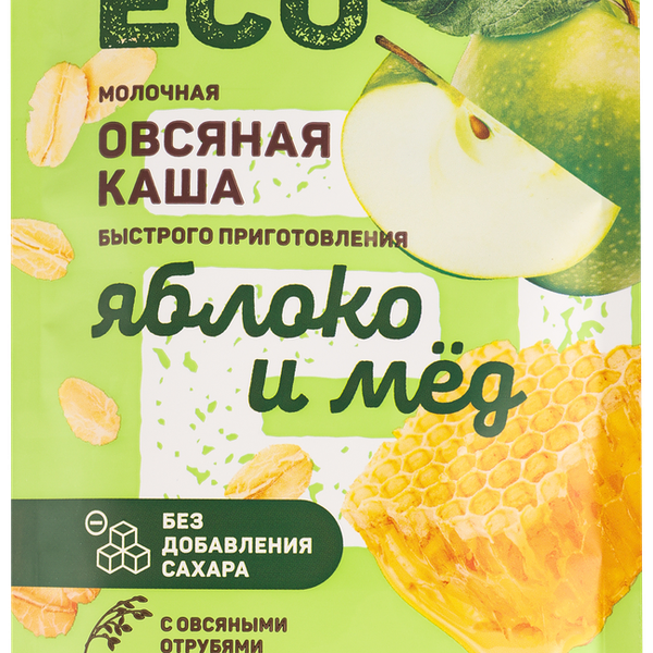 Каша овсяная ЛЕНТА ЕСО молочная с яблоком и медом