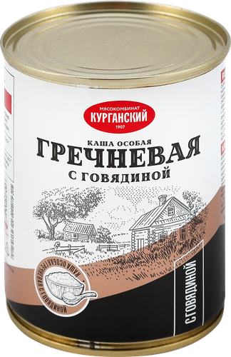 

Каша Курганский Мясокомбинат Стандарт гречневая с говядиной 340 г