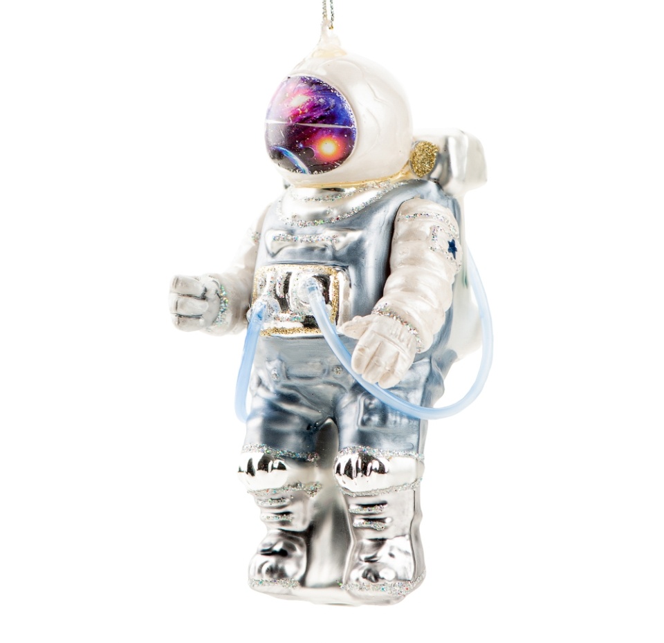 

Игрушка для ёлки "Коллекция Традиции" Астронавт, цвет серый, 14см,стекло, Kertsen 1шт., Нидерланды