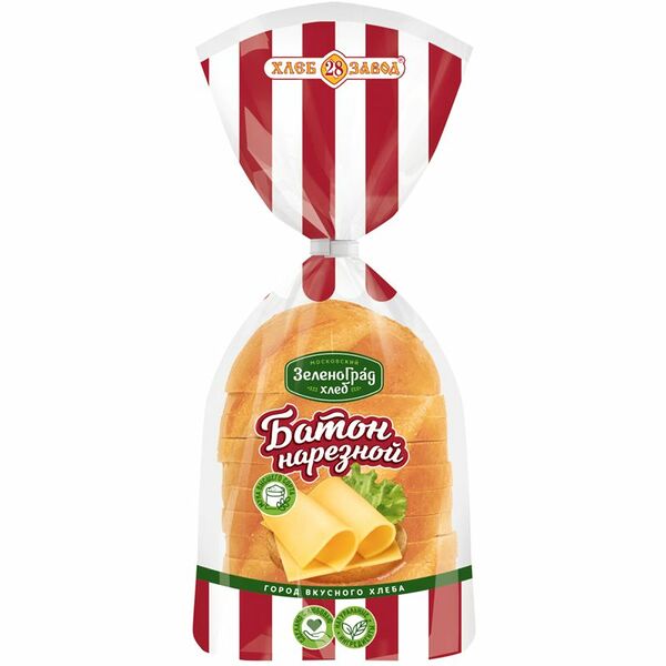 Батон Хлебозавод №28 Нарезной половинка, 195г